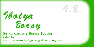 ibolya borsy business card